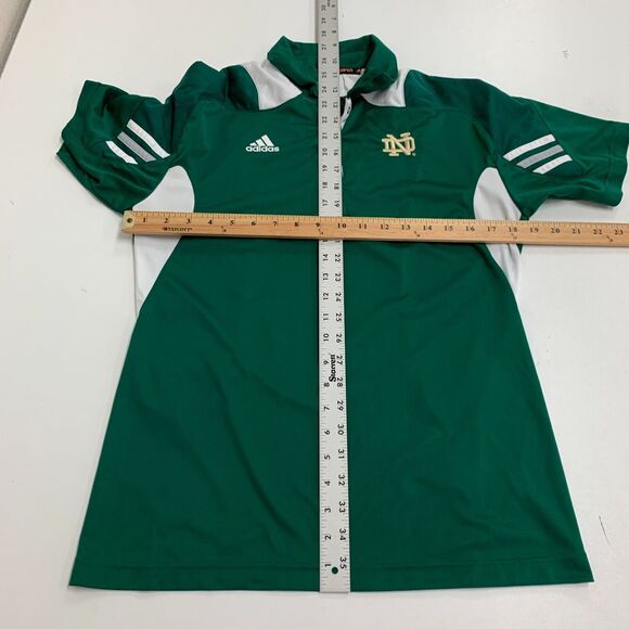 Adidas Notre Dame Polo Shirt Womens M Medium Green Scorch Climacool Short Sleeve - Picture 7 of 12